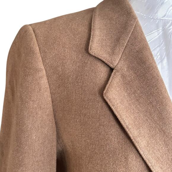 Vintage Evan Picone 100% Wool Tan Blazer Womens Sz 12 Single Breasted Academia - Picture 8 of 13